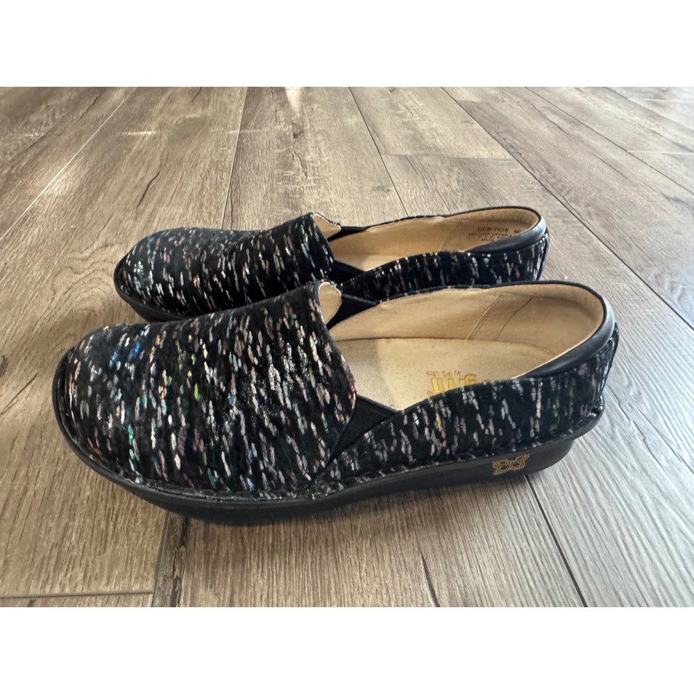 Alegria DEB 7628 Women's Slip On Shoes Multicolor Print Leather‎ Sz 40 US 9.5